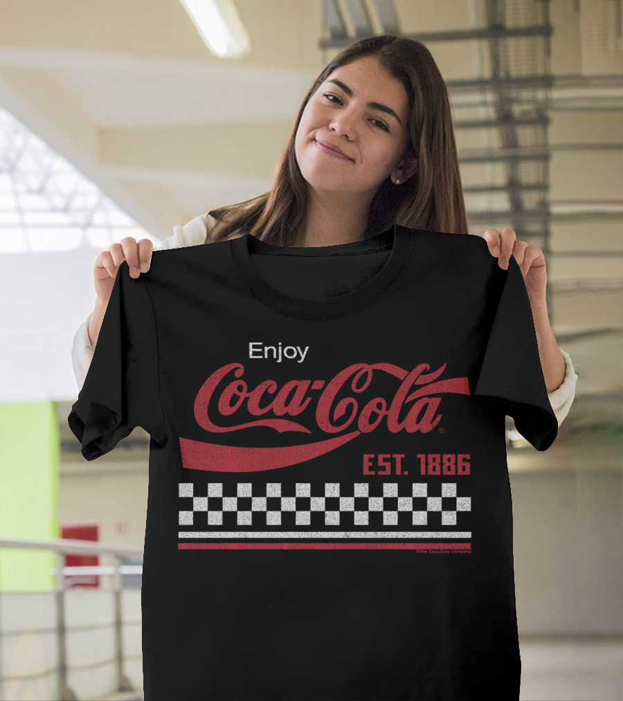 Enjoy Coca Cola Est. 1886 Checkerboard T-Shirt