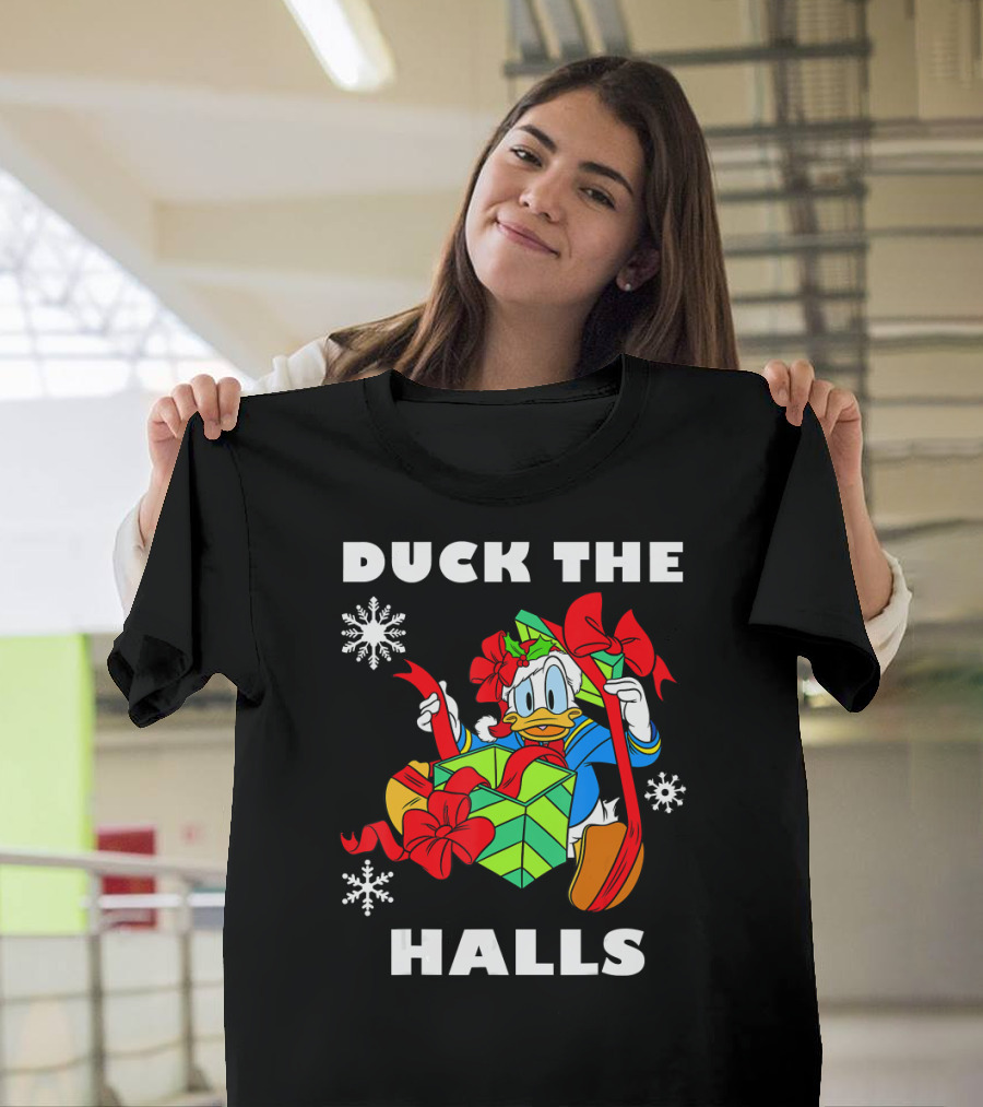 Disney Donald Duck The Halls Christmas Gift Box Holiday T-Shirt