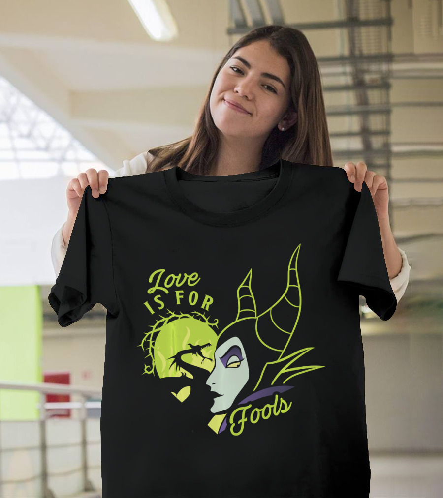 Disney Villains Valentine's Day Maleficent Love Is For Fools Thorns Moon Horns T-Shirt