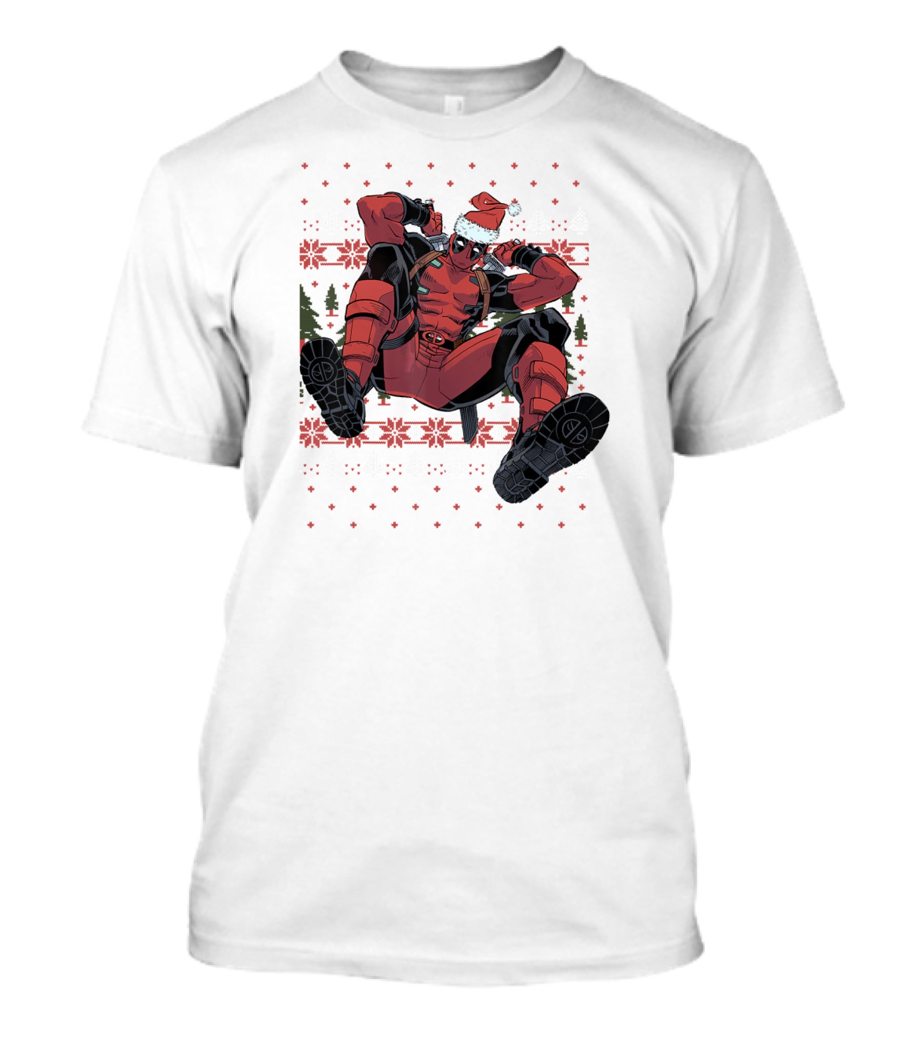 Marvel Deadpool Christmas Santa Hat Ugly T-Shirt
