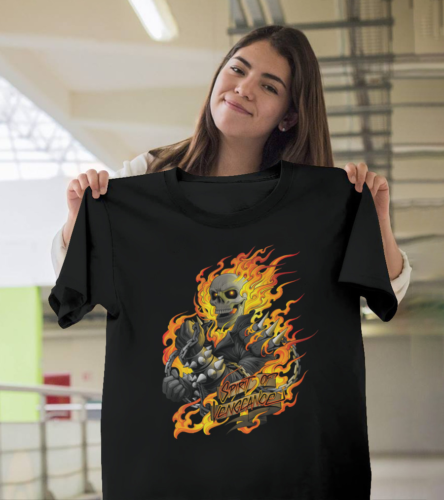 Ghost Rider Marvel Spirit of Vengeance Flaming Skull T-Shirt