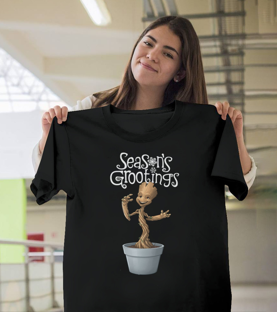 Marvel Groot Season's Grootings Holiday Season Greetings Christmas T-Shirt