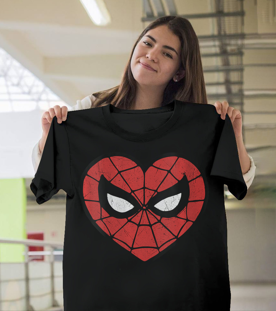 Spider Man Heart Mask Marvel T-Shirt