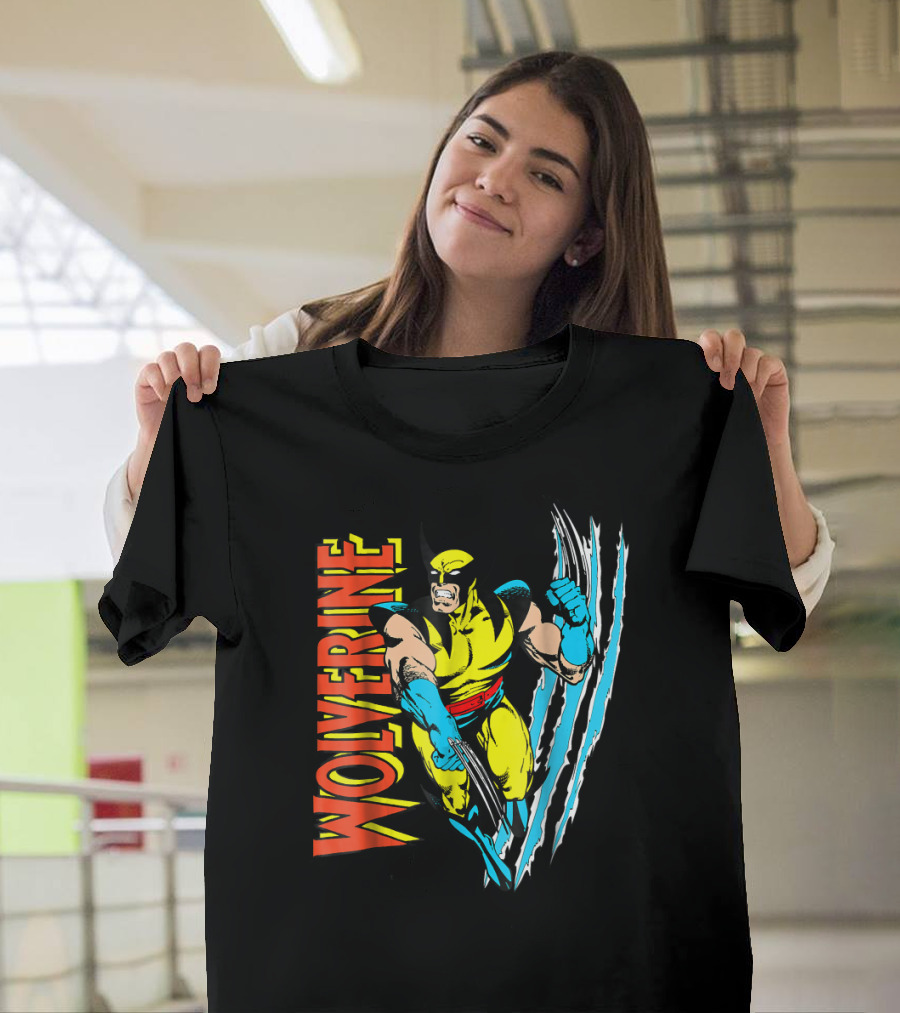 Wolverine X Men Vintage Claw Slice Marvel T-Shirt