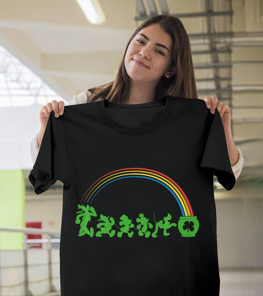 Disney Mickey and Friends Lucky Walk Rainbow Pot of Gold T-Shirt