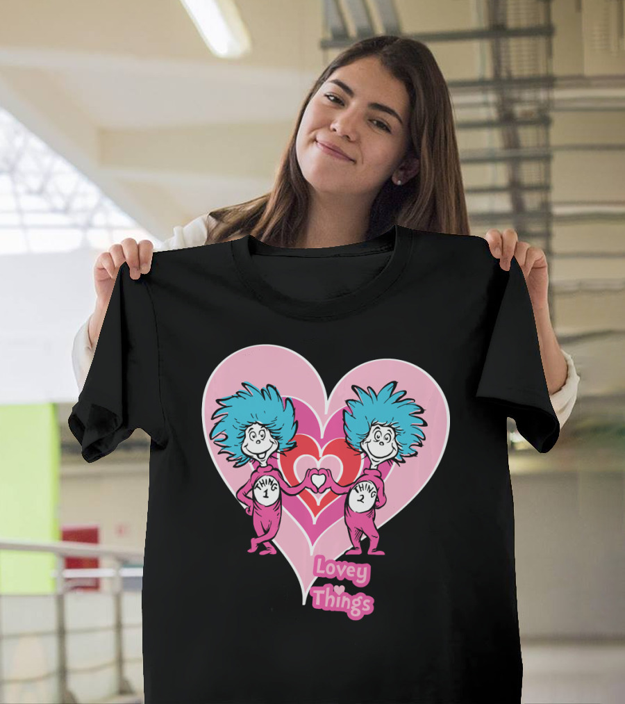 Thing 1 Thing 2 Heart Lovey Things T-Shirt