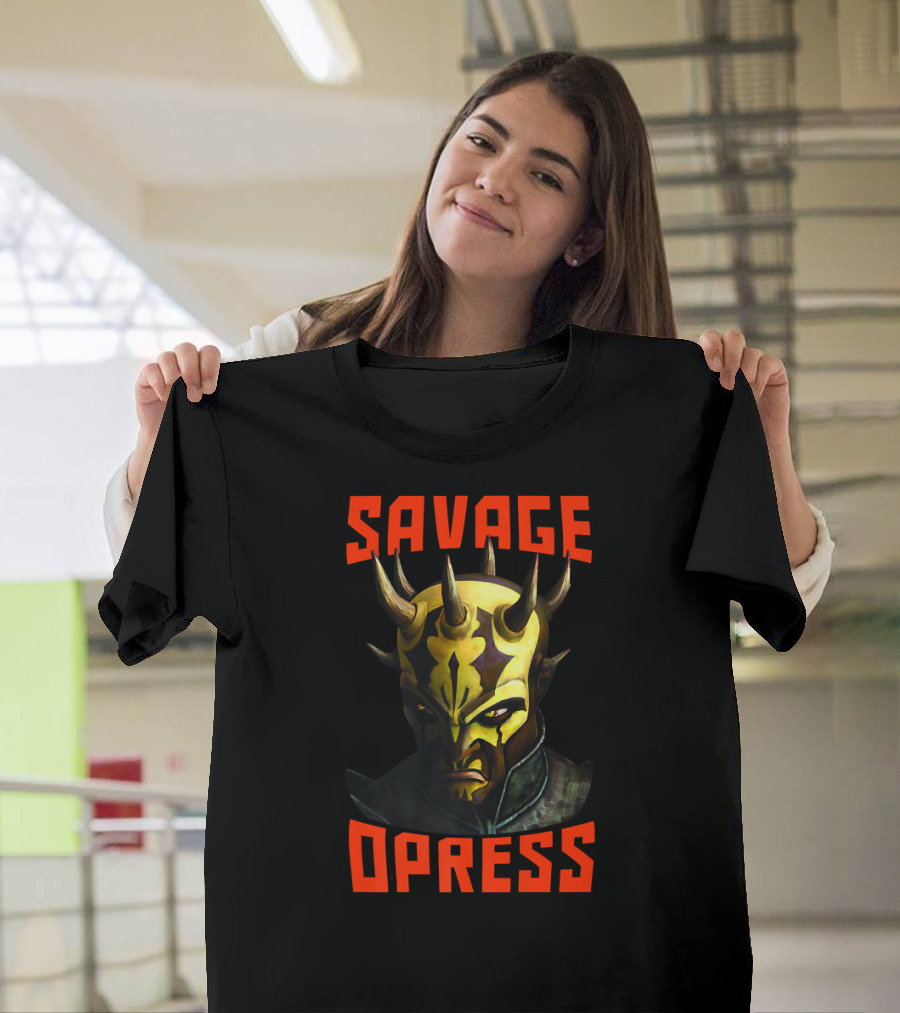 Star Wars The Clone Wars Savage Opress Big Face Text T-Shirt