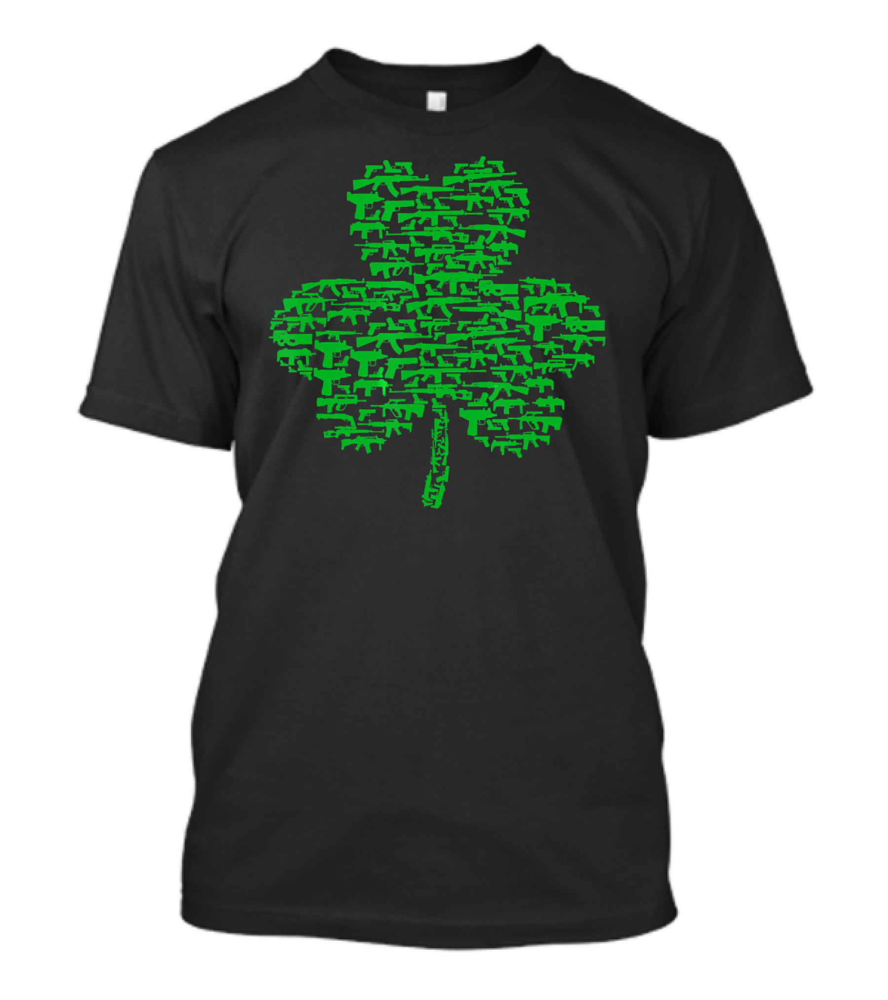 St Patrick's Day Clover Made Of Guns T-Shirt