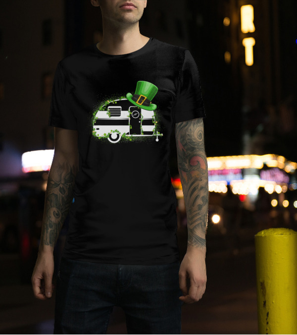 St Patrick's Day Leprechaun Hat Camper Van Adventure T-Shirt