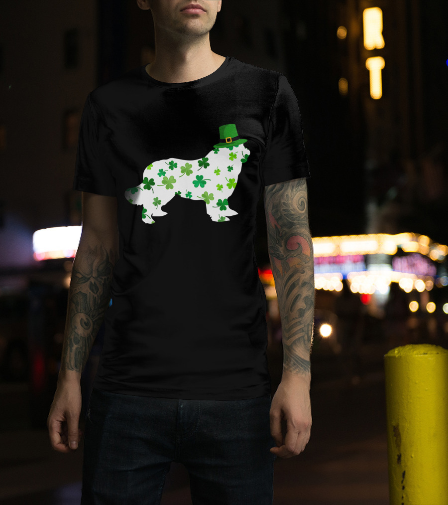 Dog Dad Dog Mom Patrick's Day Shamrock Newfoundland T-Shirt