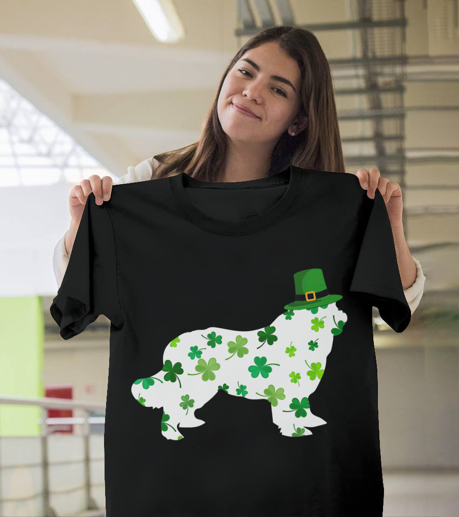 Dog Dad Dog Mom Patrick's Day Shamrock Newfoundland T-Shirt