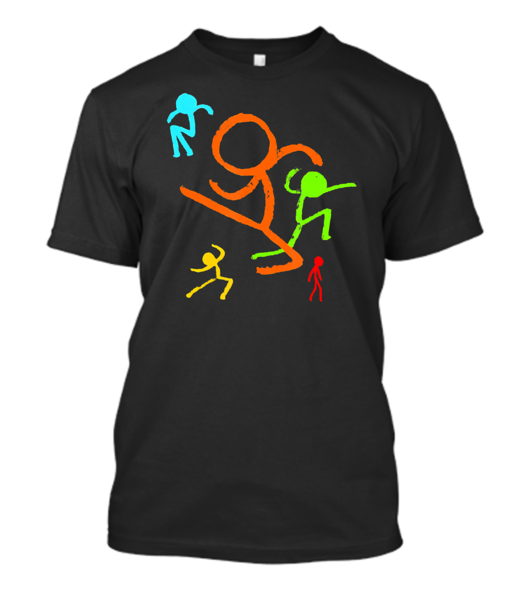 Five Colorful Stick Figures Youth Fashion T-Shirt