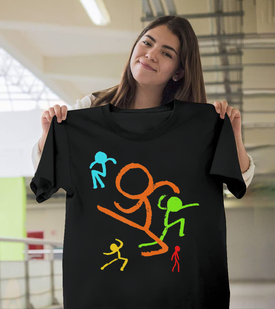 Five Colorful Stick Figures Youth Fashion T-Shirt