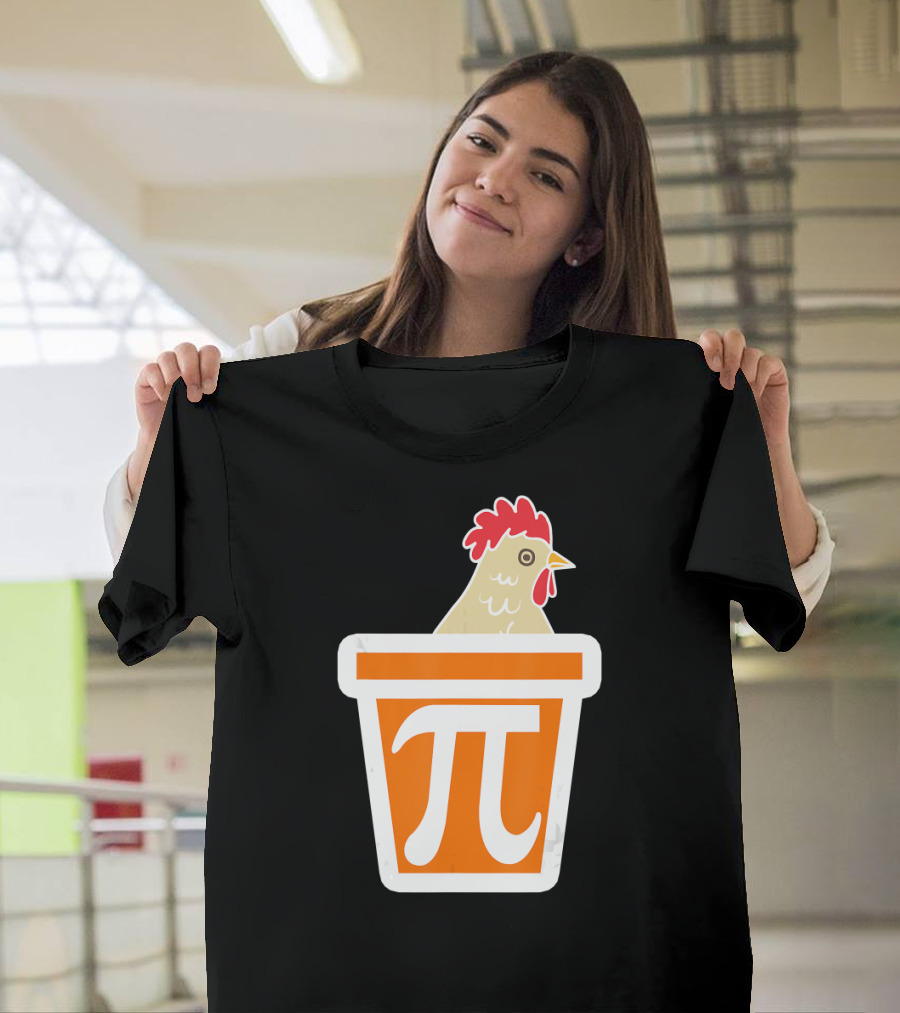 Chicken in Pi Symbol Bucket T-Shirt