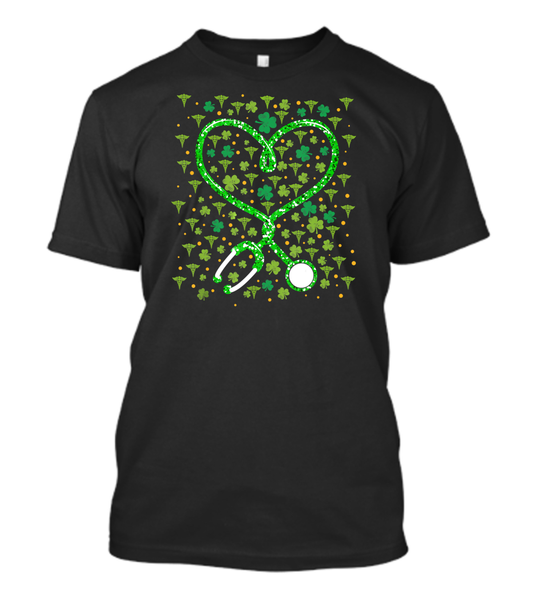 Respiratory Therapist Stethoscope Heart And St. Patrick's Shamrocks T-Shirt