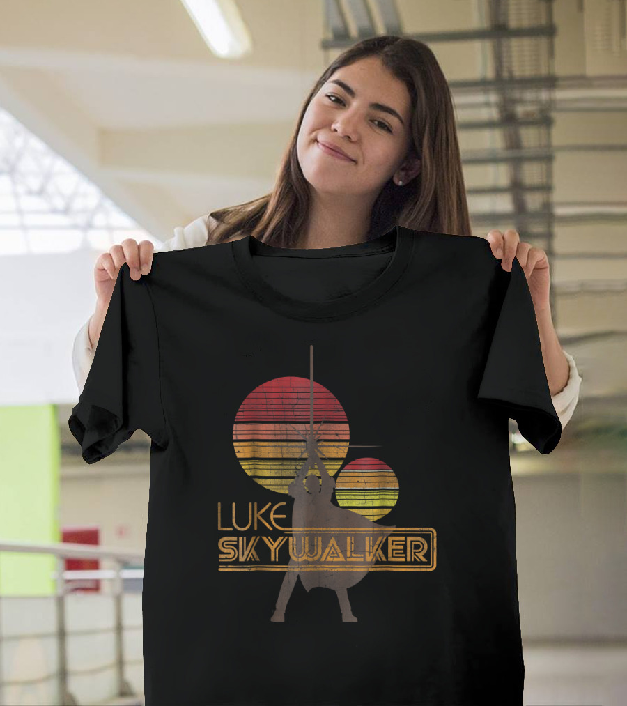 Luke Skywalker Tatooine Sunset Silhouette Star Wars T-Shirt