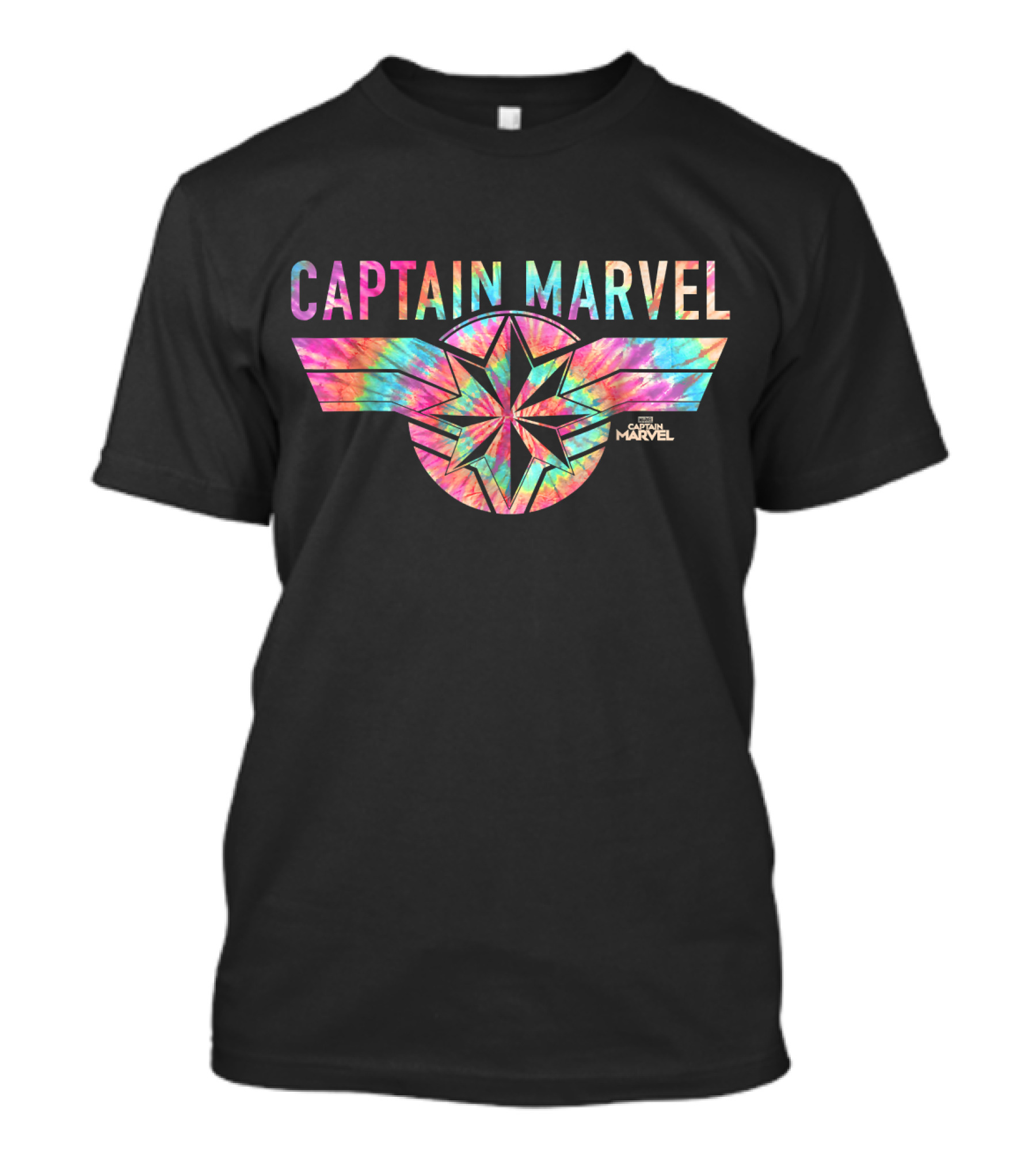 Captain Marvel Logo Tie Dye Colors Star Emblem T-Shirt