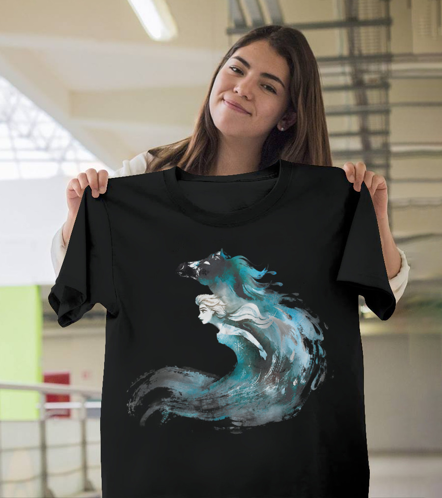 Frozen 2 Elsa Water Spirit Nokk Painting Style Disney T-Shirt