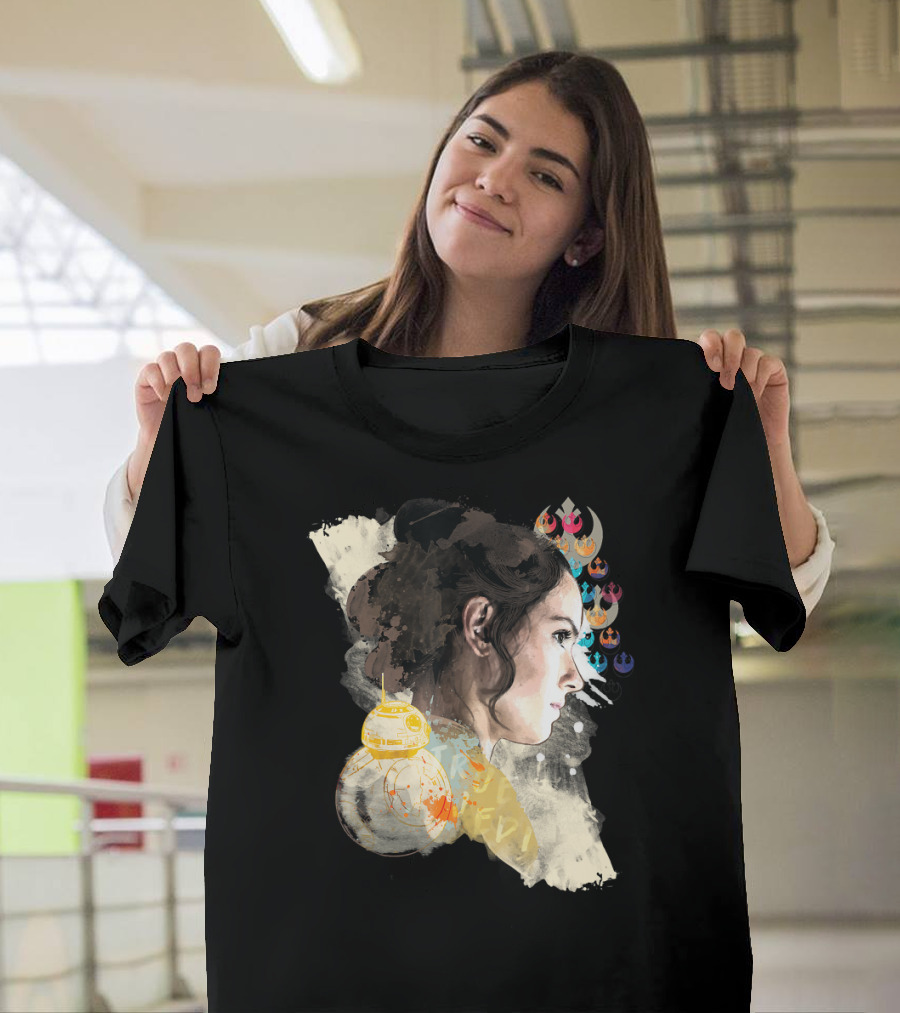 Star Wars The Rise Of Skywalker Rey BB-8 Rebel Alliance Collage T-Shirt