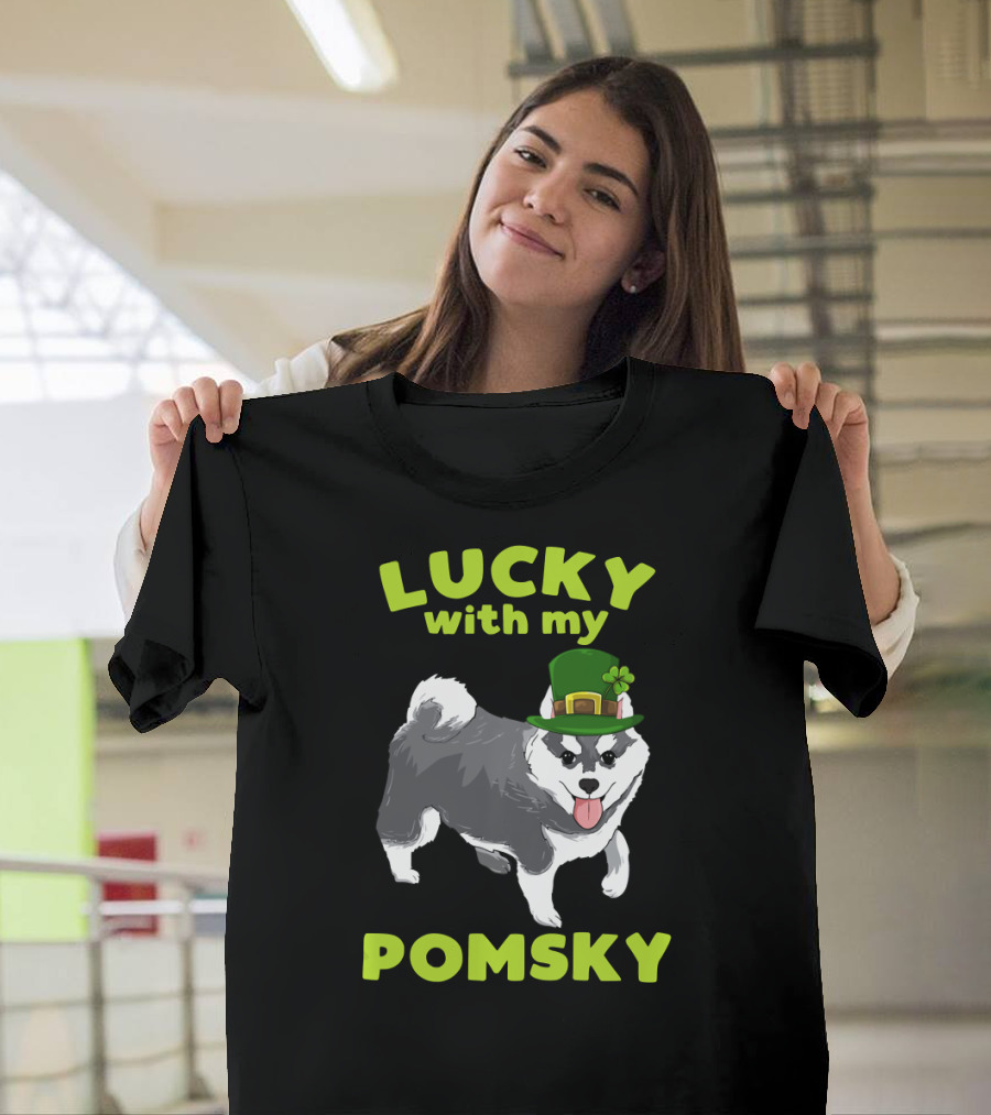 Lucky with My Pomsky St Patrick's Day T-Shirt