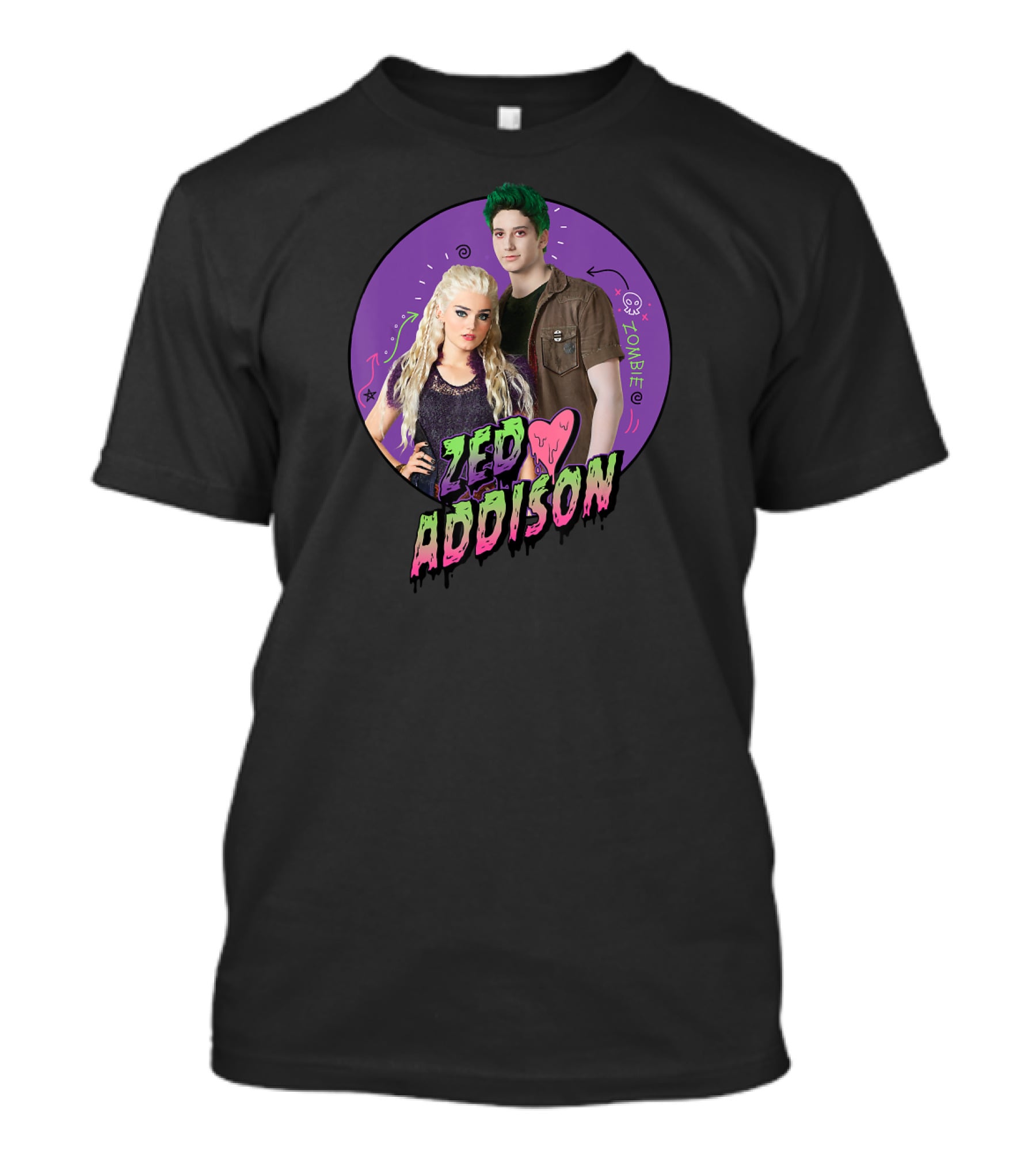 Zombies 2 Zed Addison Love Disney Channel Hearts And Arrows T-Shirt