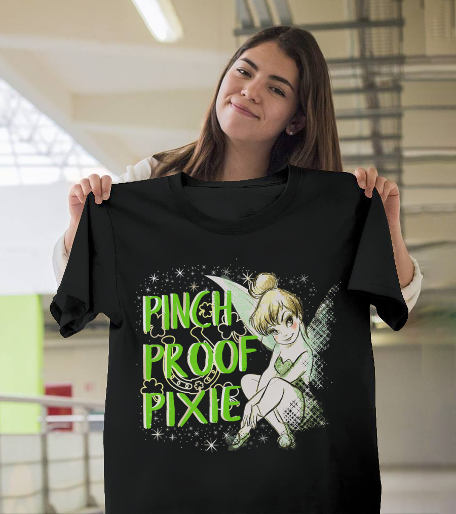 Pinch Proof Pixie Tinker Bell St. Patrick's Day Disney Peter Pan T-Shirt