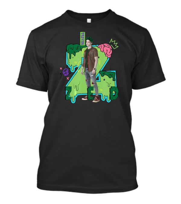 Disney Zombies 2 Zed Character With Slime And Brain Motif T-Shirt