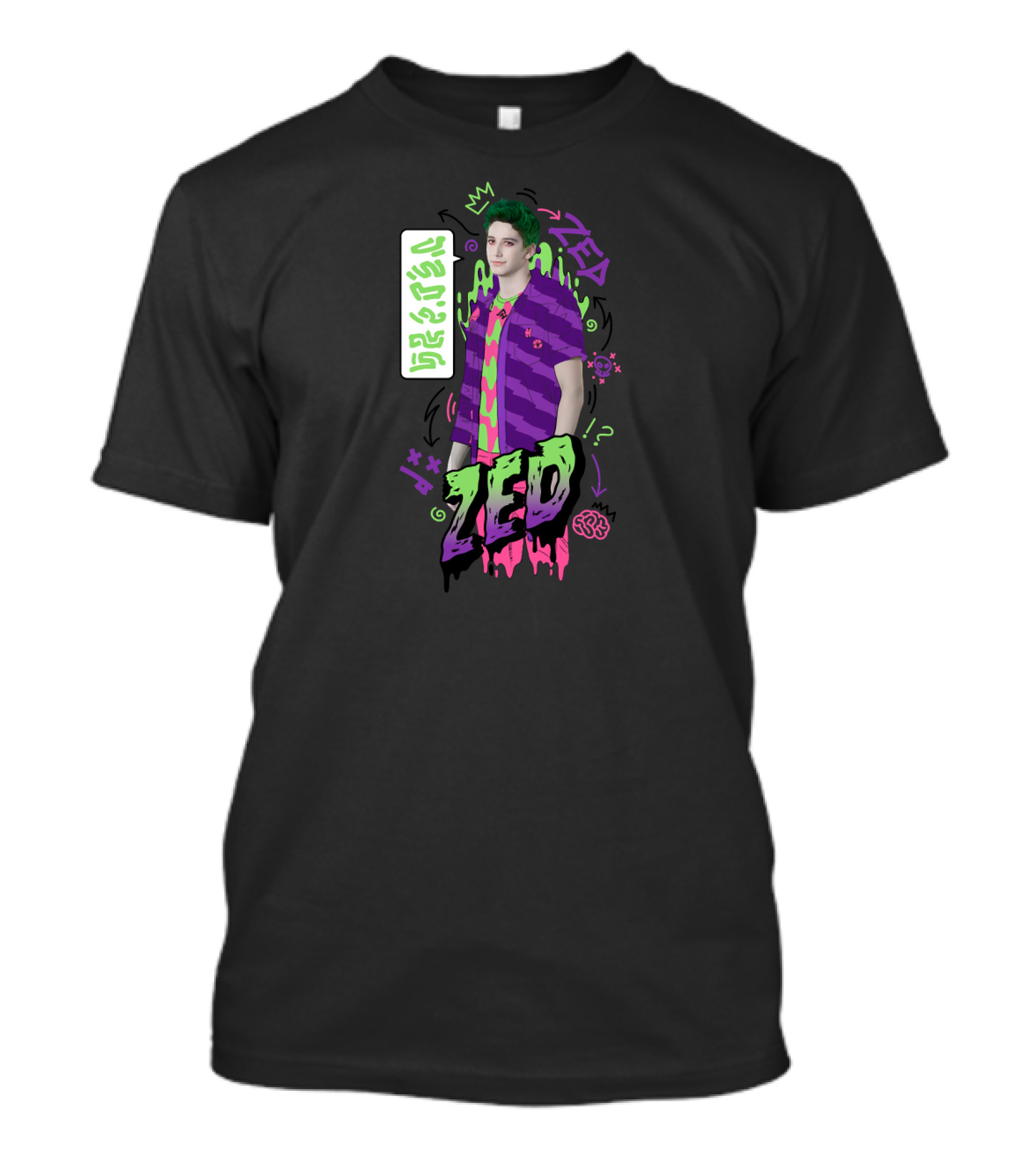 Zed Disney Zombies 2 Green Purple Zombie Style Icons T-Shirt