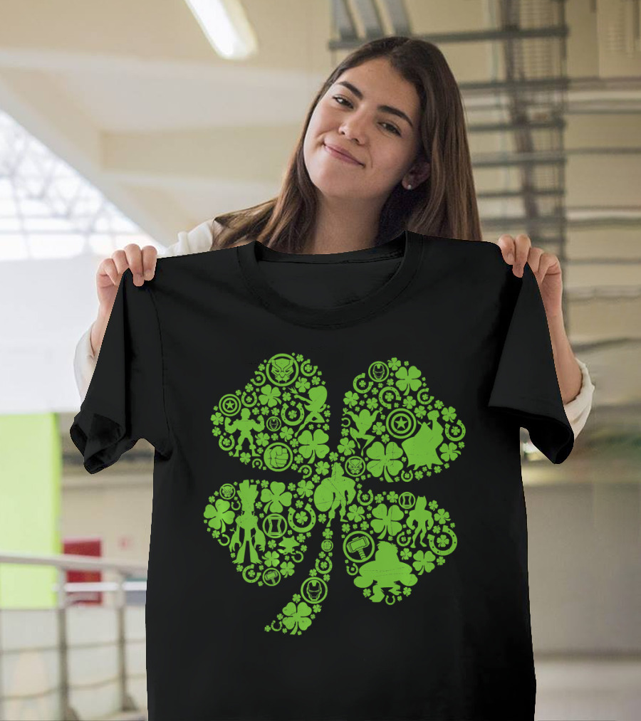Marvel Super Heroes Green Shamrock Cosmic Apparel Icons T-Shirt