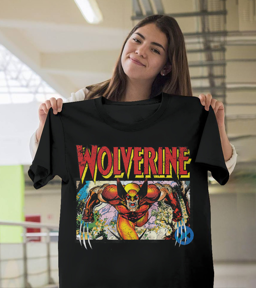 Wolverine Marvel X Men 90s Retro Style Art Classic Comic Panel T-Shirt