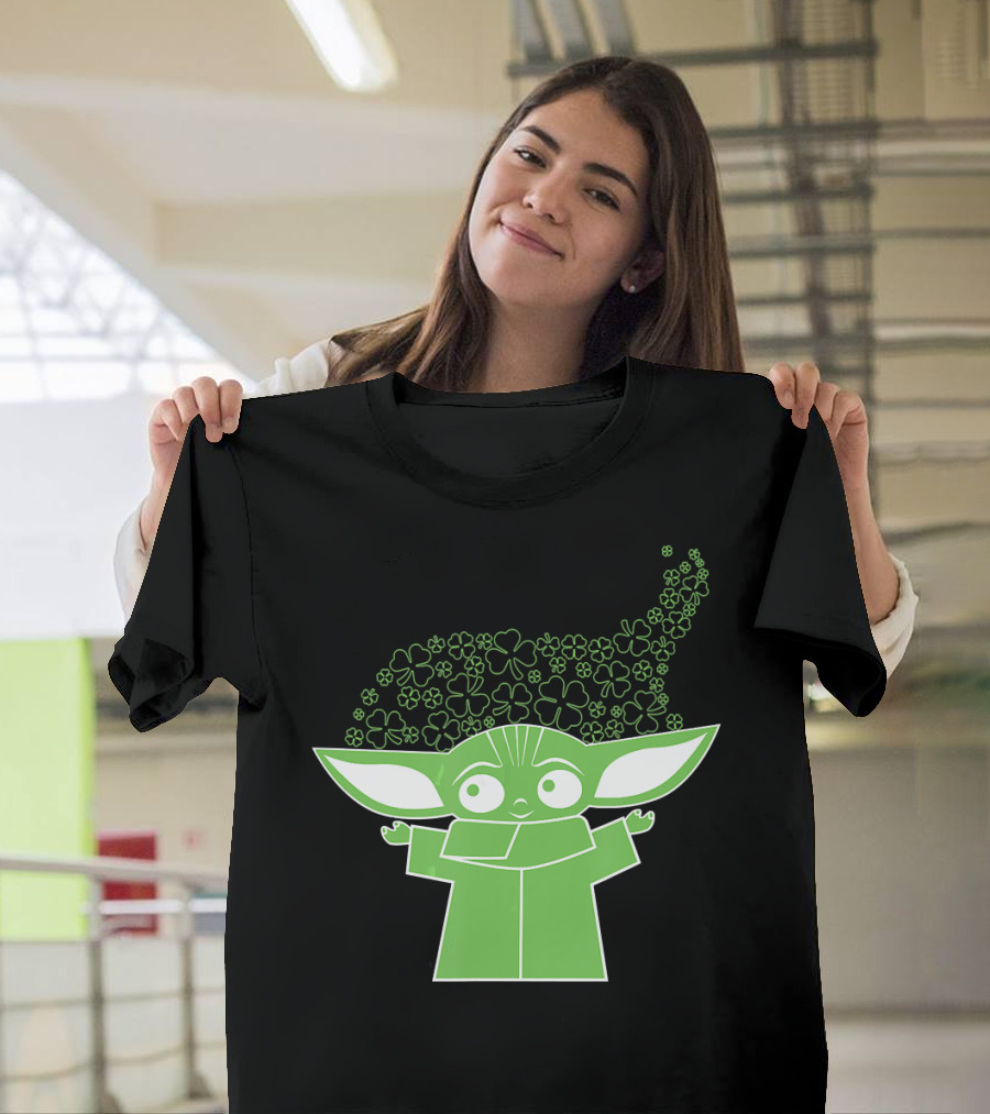 Star Wars The Mandalorian The Child Grogu Clover Charm T-Shirt