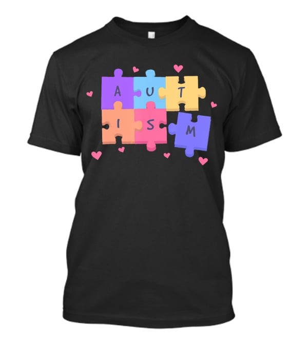 Autism Puzzle Heart Awareness Teacher T-Shirt