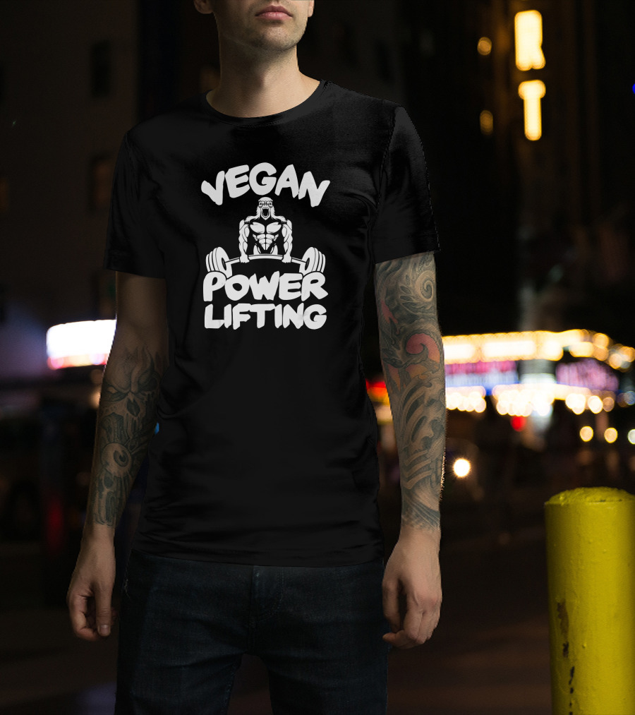 Vegan Power Lifting Gym Motivation Bodybuilder Plant T-Shirt
