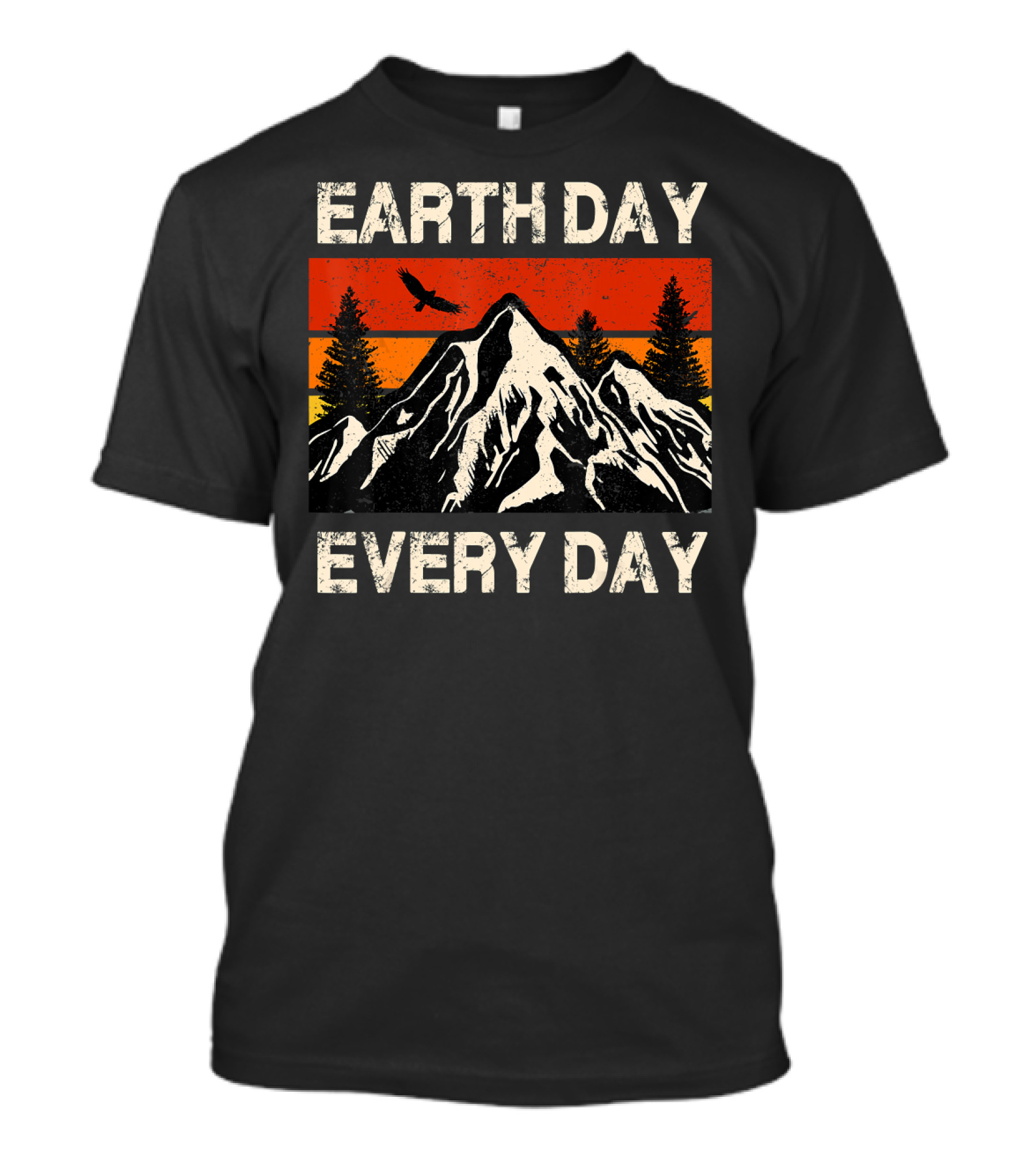 EARTH DAY EVERY DAY Mountain Sunset Forest Eagle T-Shirt