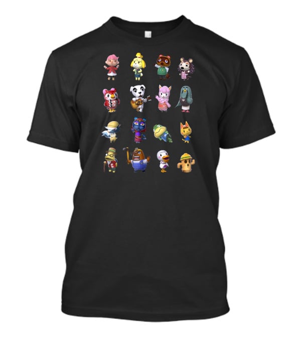 Animal Crossing Characters Isabelle Tom Nook K.K. Slider Celeste Brewster Compilation T-Shirt