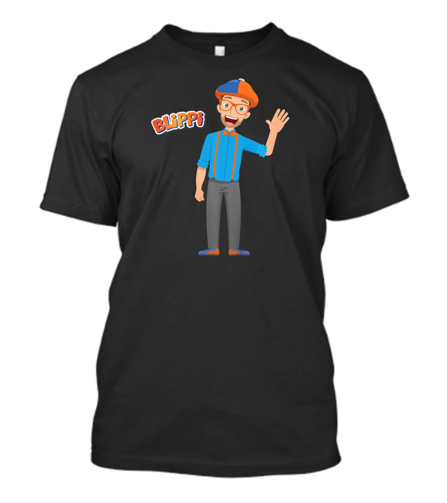 Blippi Colorful Cartoon Character With Orange And Blue T-Shirt