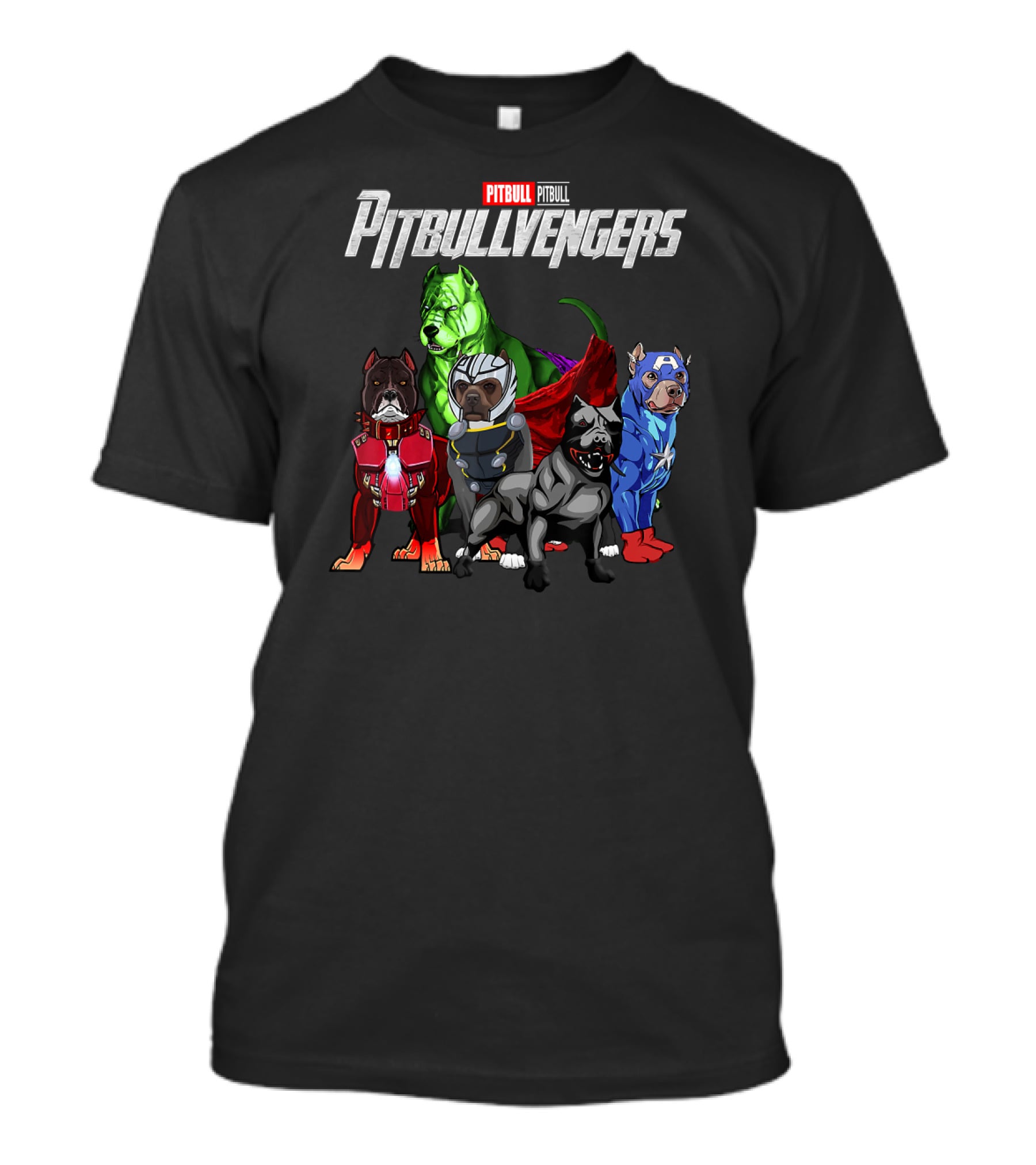 Pitbullvengers Funny Dog Pitbull Superhero T-Shirt