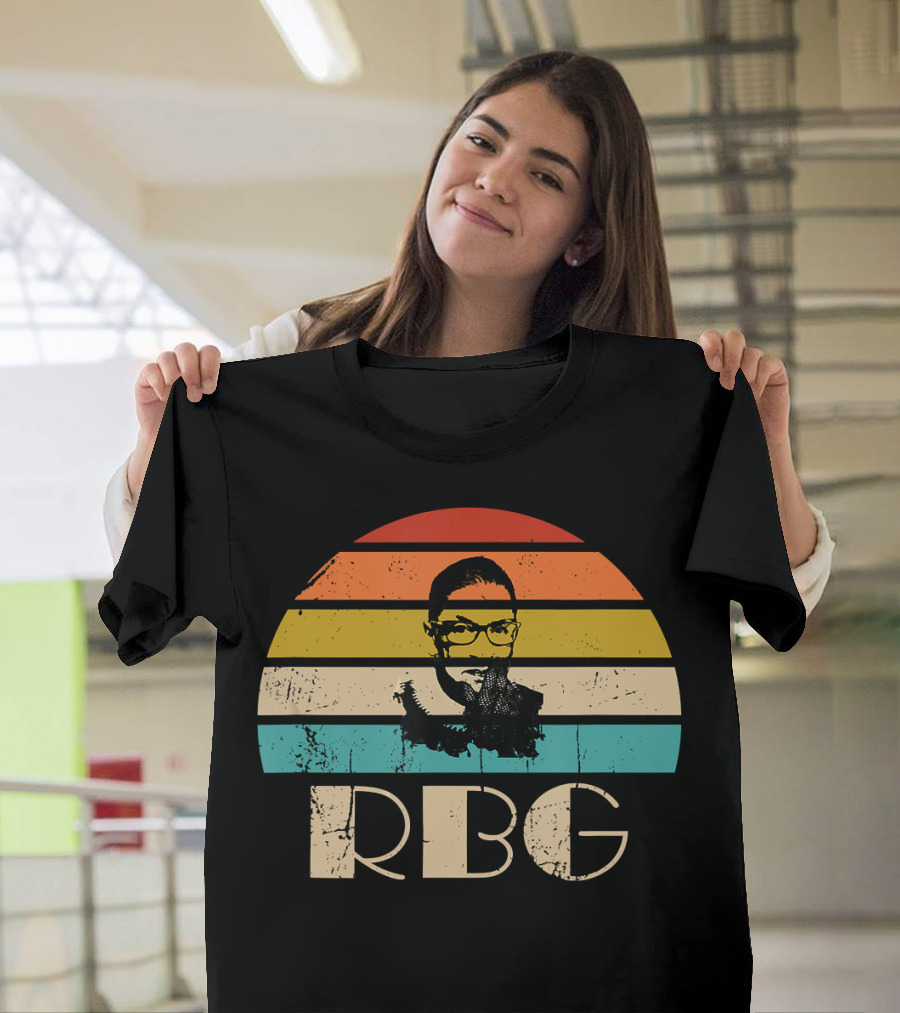 Vintage RBG Ruth Bader Ginsburg Retro Stripes T-Shirt