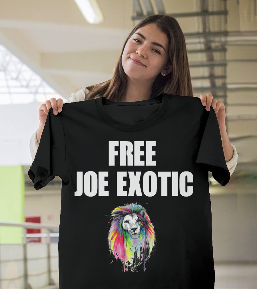 FREE JOE EXOTIC Colorful Lion Head T-Shirt