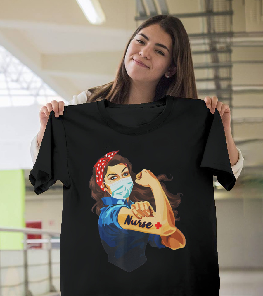 Strong Nurse Rosie Riveter Masked Heroine T-Shirt