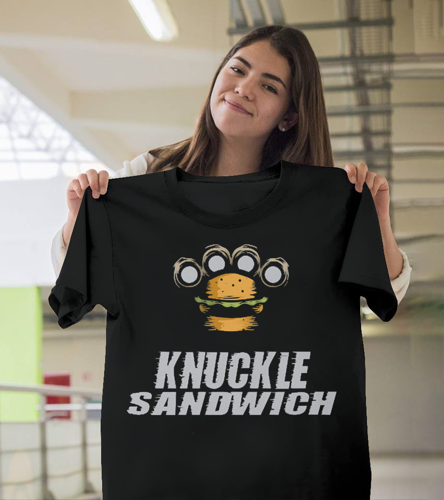 Knuckle Sandwich Burger Brass Knuckles T-Shirt