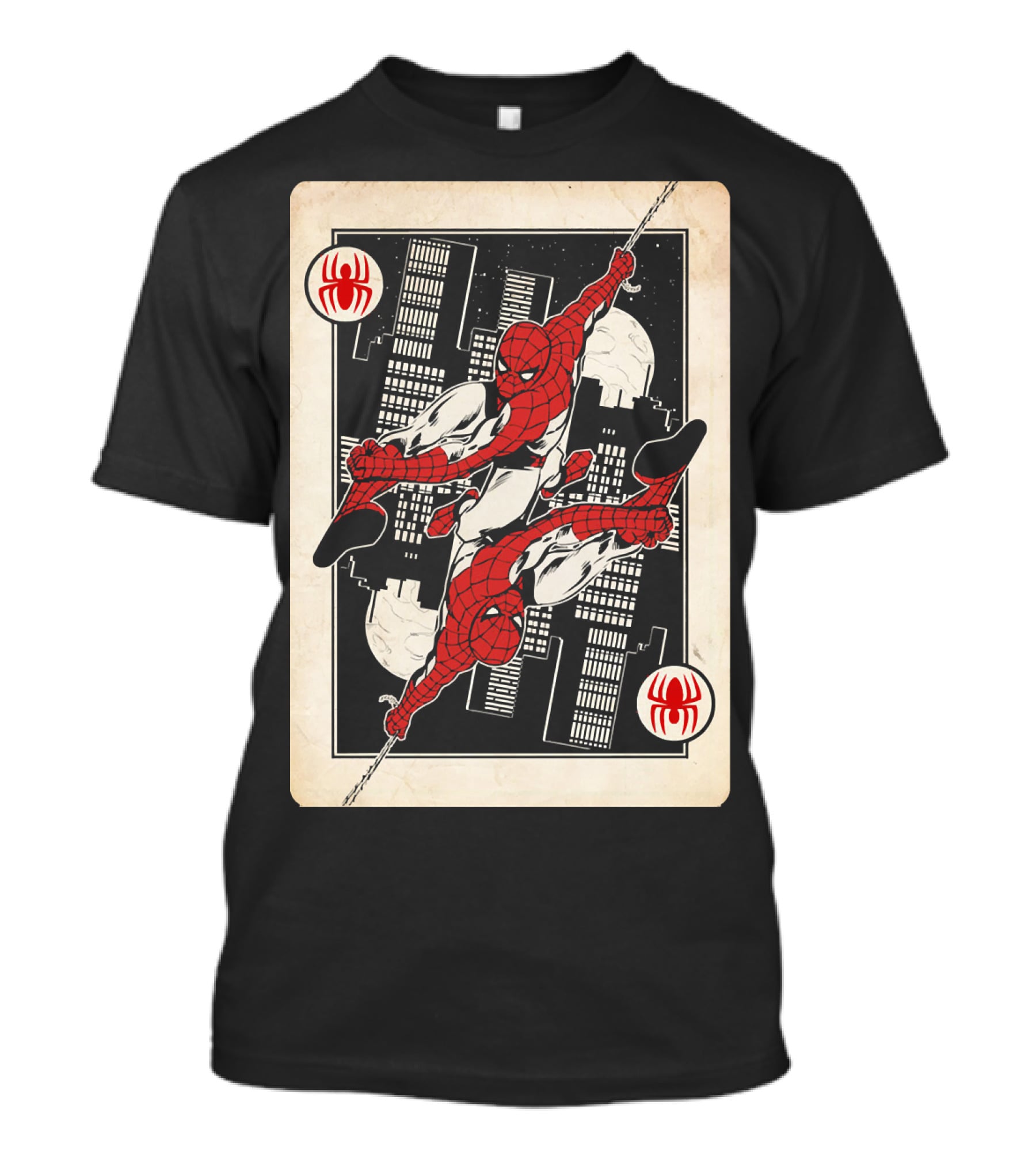 Marvel Spider-Man Ace Of Spades Card T-Shirt