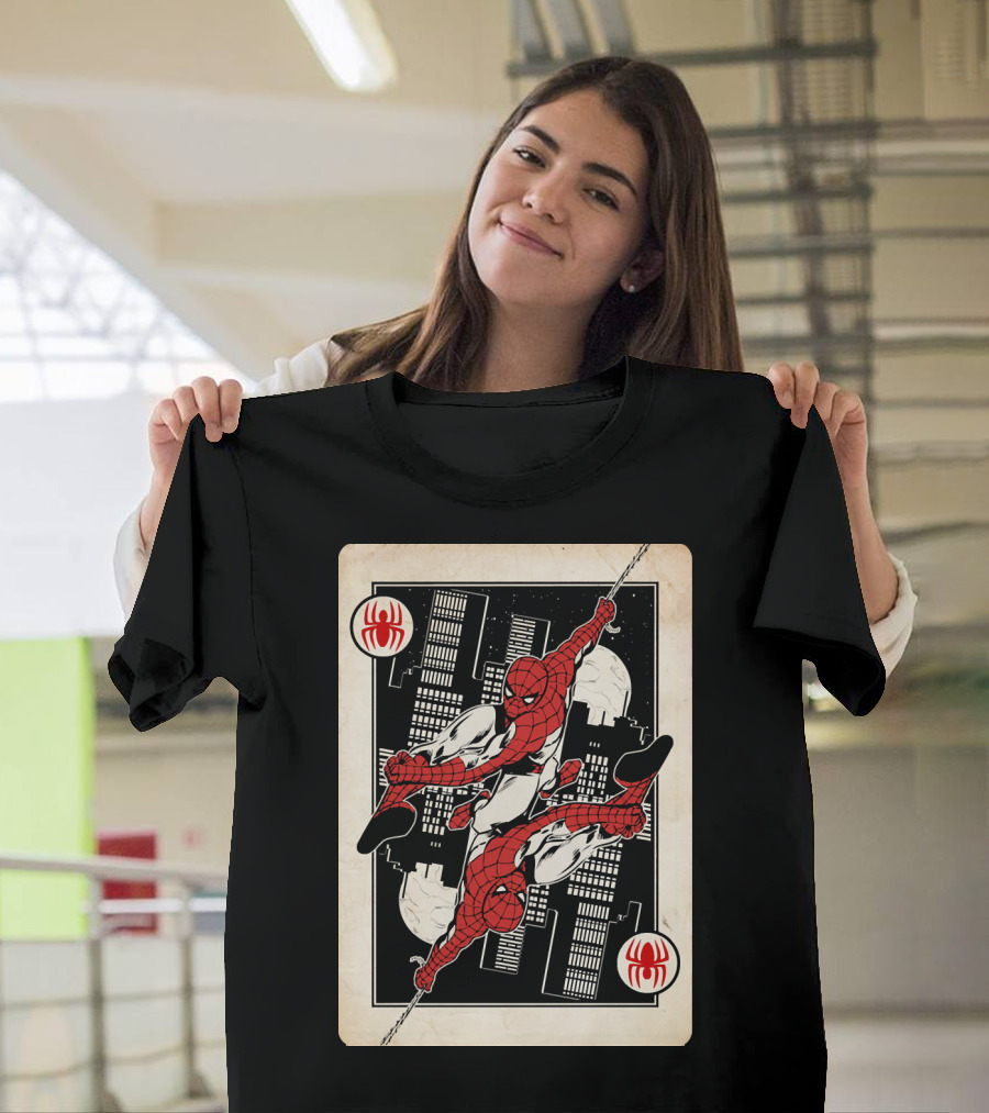 Marvel Spider-Man Ace of Spades Card T-Shirt