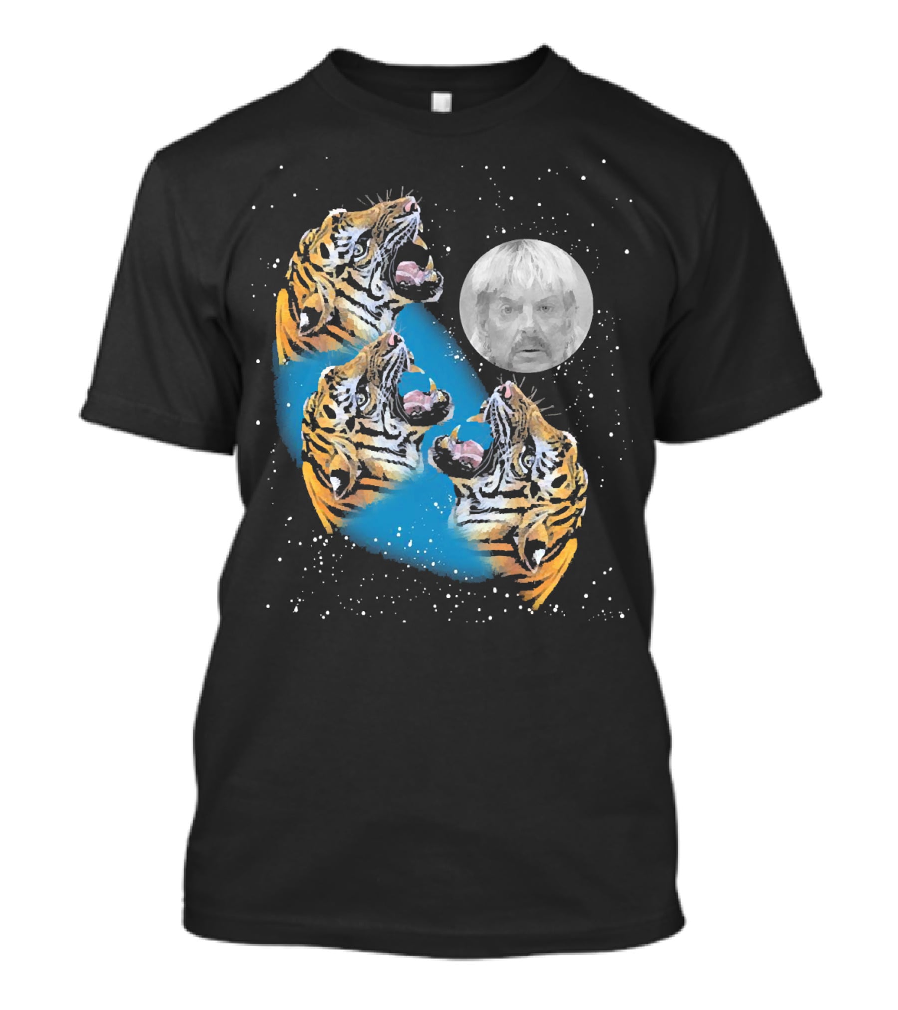 Joe Exotic Moon Three Tiger King Roaring Tiger Ladies T-Shirt