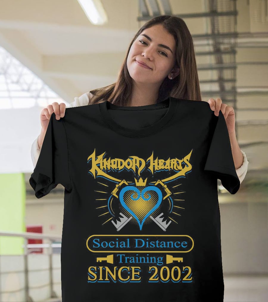 Kingdom Hearts Social Distance Training Since 2002 Keyblade Heart Crown T-Shirt
