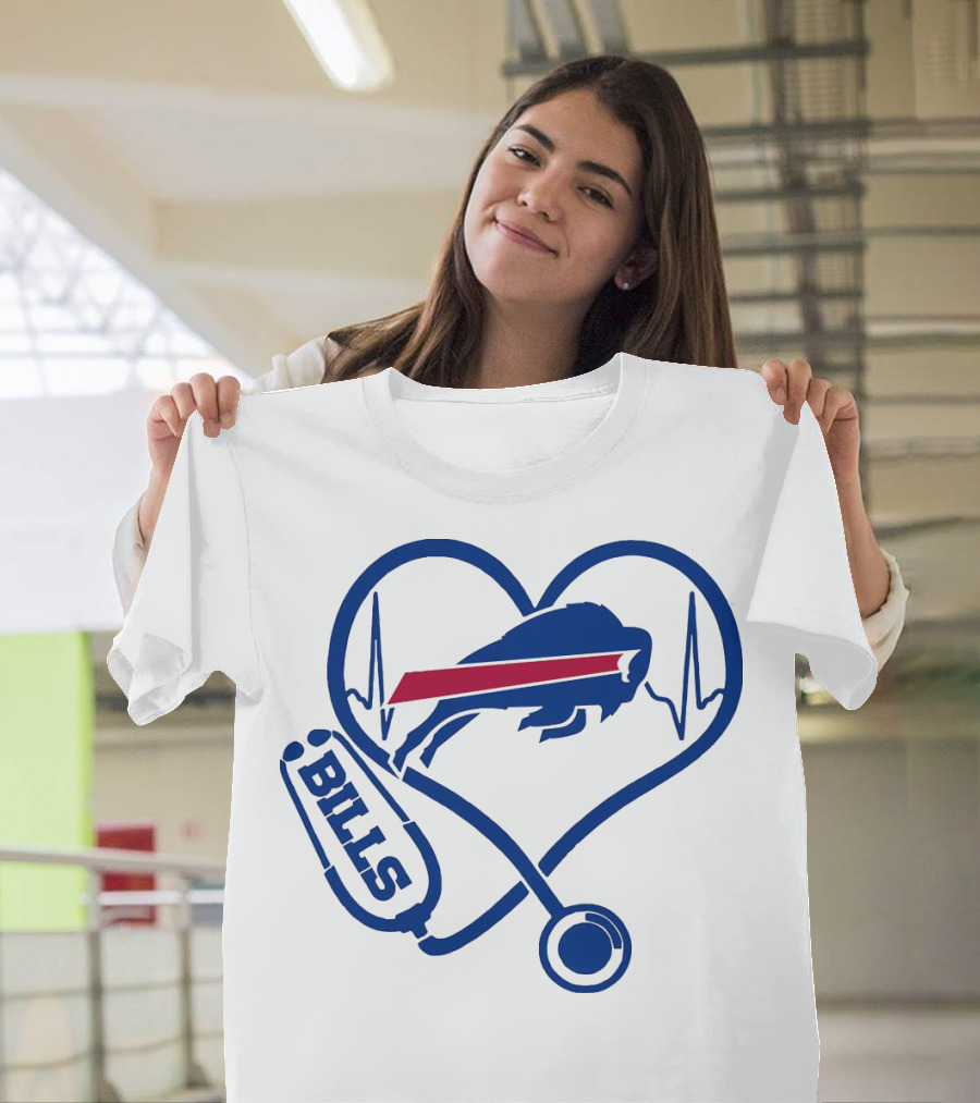 Buffalo Bills Stethoscope Heartbeat T-Shirt