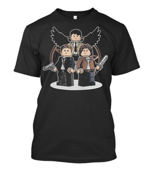 Supernatural Dean Sam Lego Characters With Angel Wings T-Shirt