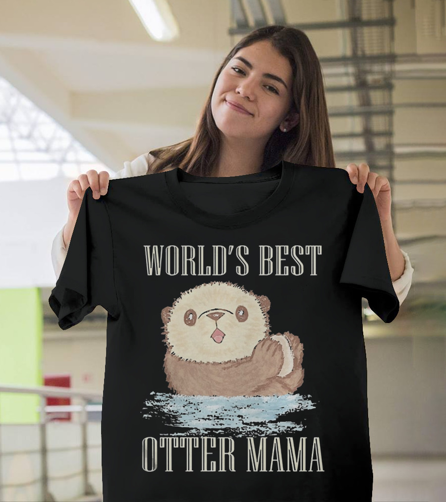 World's Best Otter Mama Cute Watercolor Otter T-Shirt
