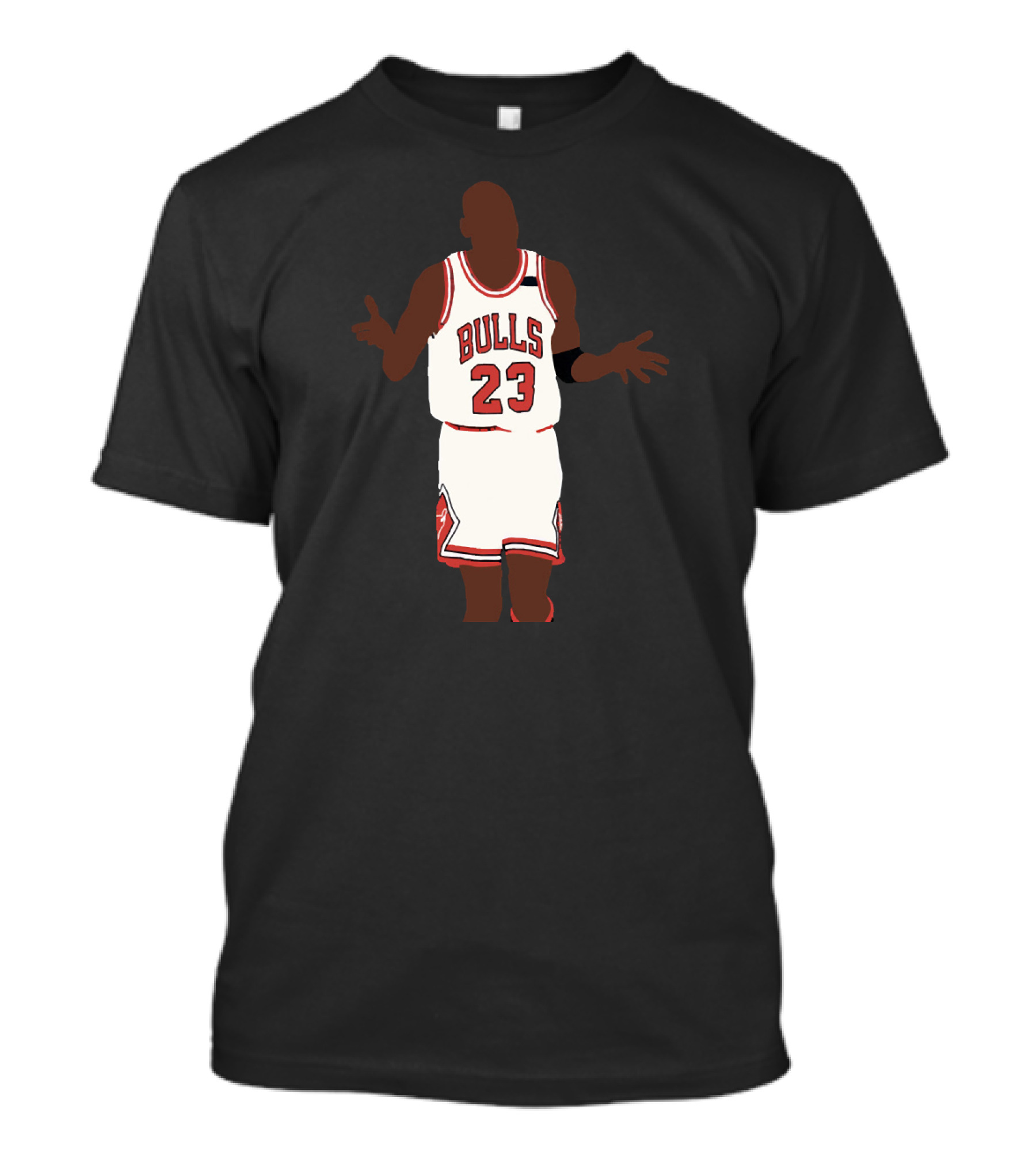 Bulls 23 Michael Jordan Shoulder Shrug T-Shirt