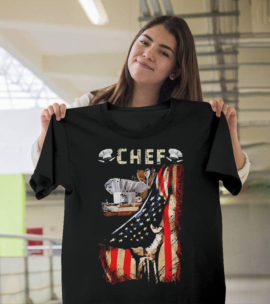 CHEF Proud American Flag Culinary Passion T-Shirt